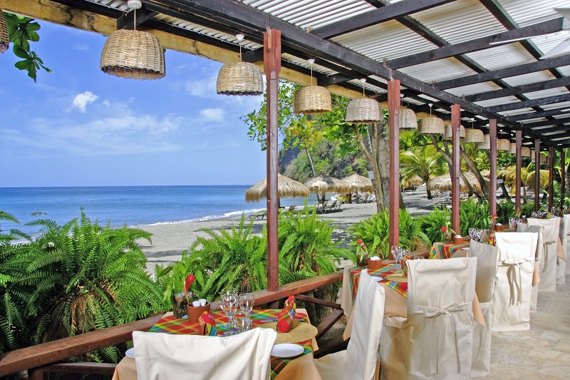 St Lucia-Anse Chastanet-Beach Restaurant